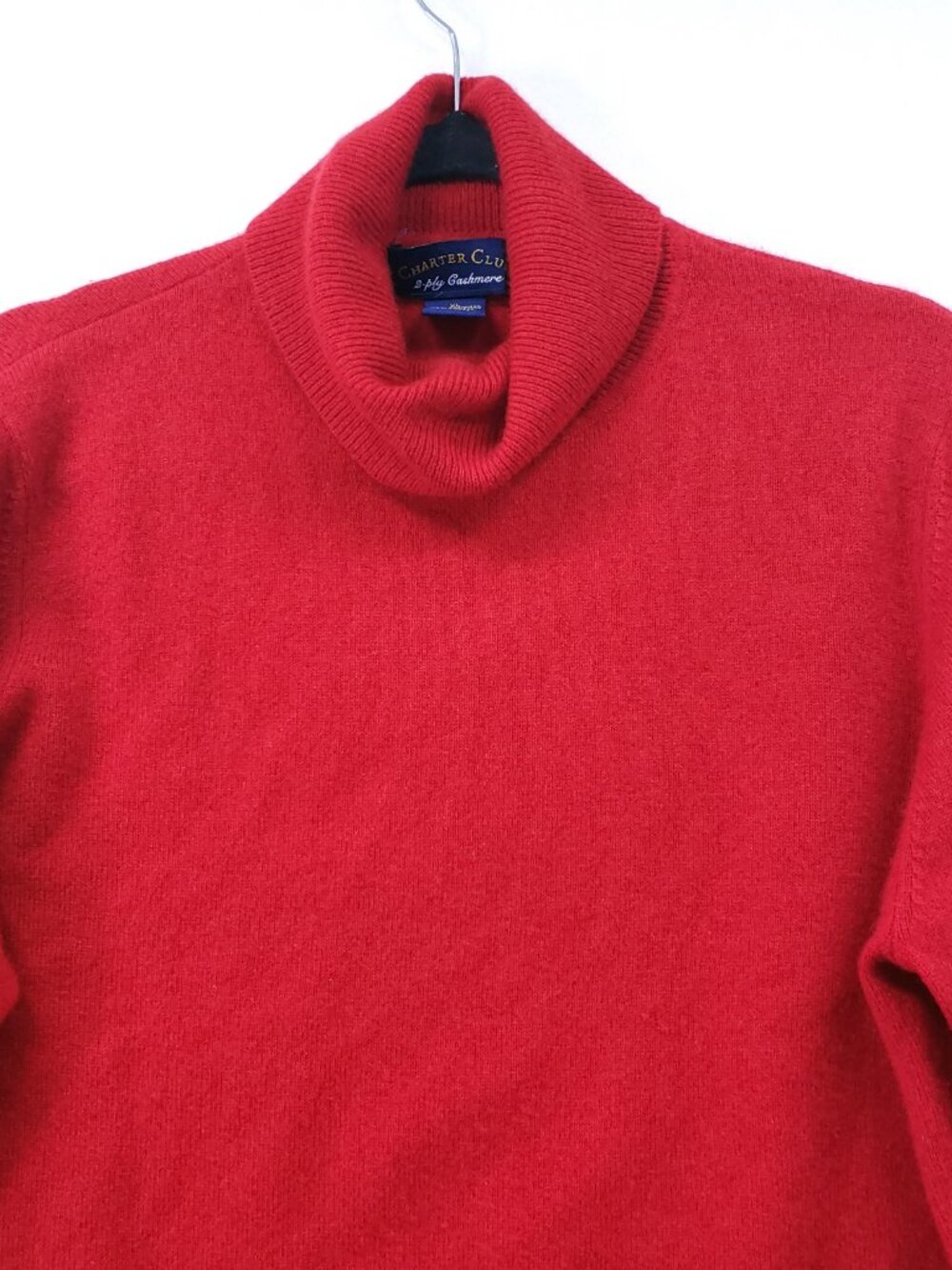 Charter Club 2 Ply 100% Cashmere Sweater Size XL Pullover Turtleneck Red Preppy - Picture 7 of 12